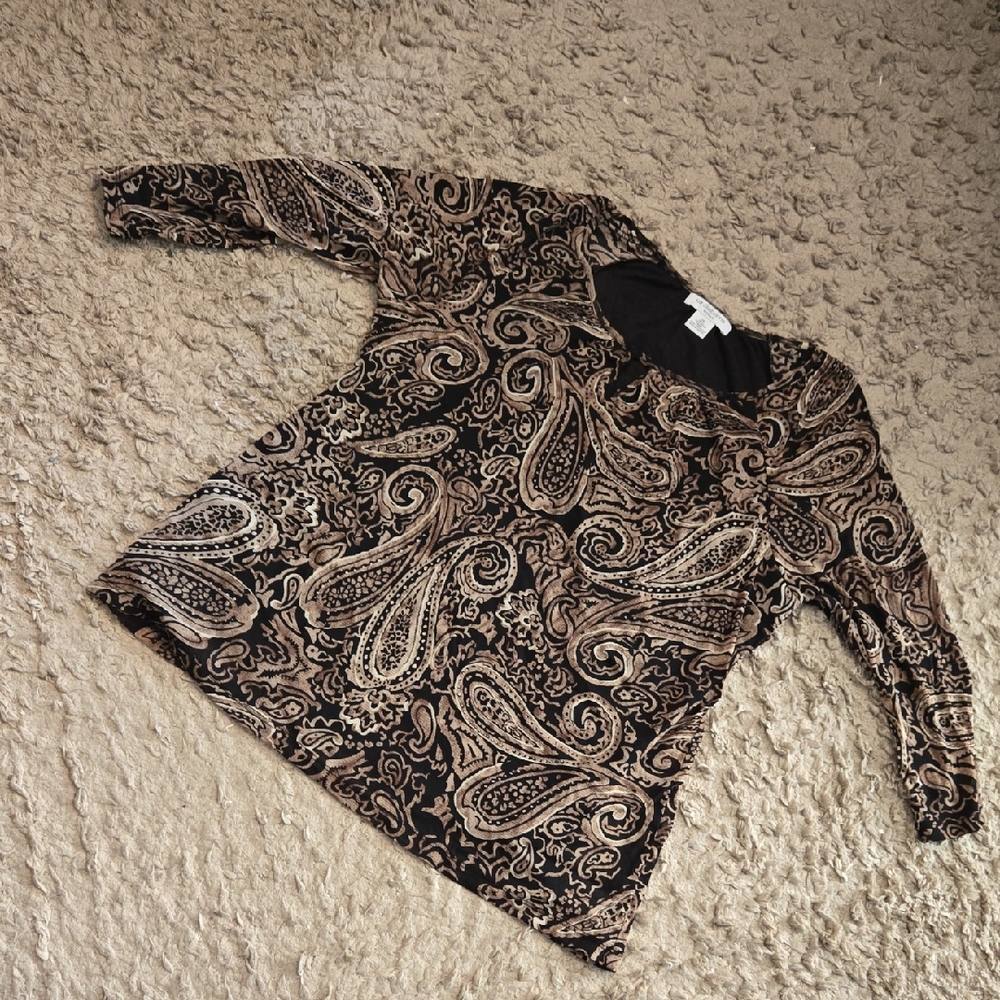 Chic Paisley Long Sleeve Blouse